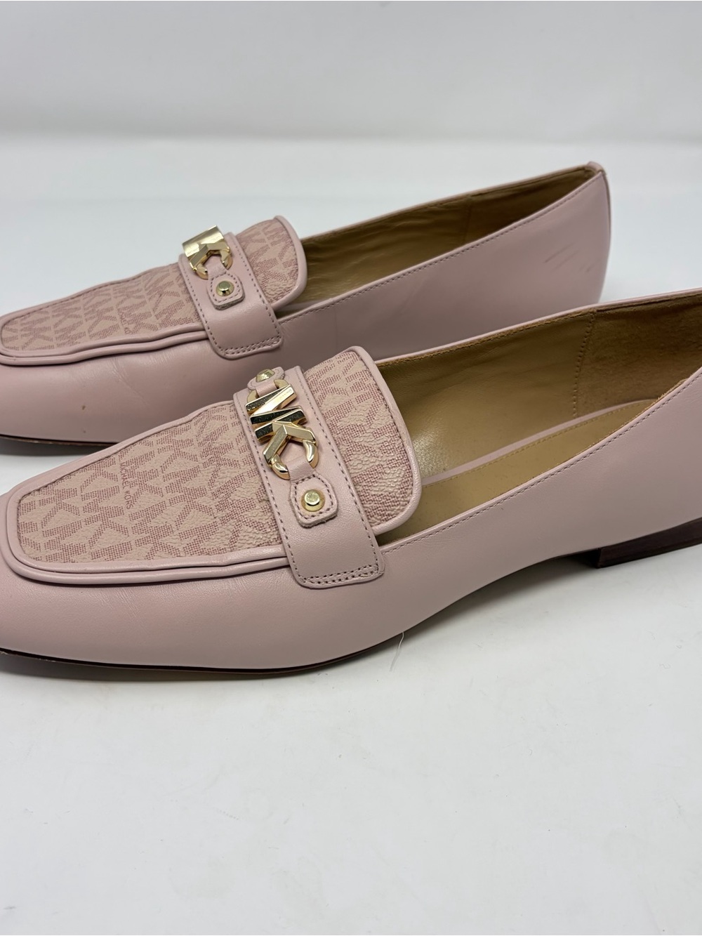 Michael Kors Farrah Loafers Blush Pink MK Logo Slip On Flats Women’s 10 - Picture 3 of 12